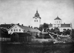 Lancasterskolan, Domkyrkan och Gamla Gymnasiet före branden 