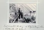 Bildserie tagen av August Malmborg (1875-1895), son till landshövding Adolf Malmborg, ägare till Våxnäs herrgård, och hans maka Julia, född Åkerhielm. Bilderna är tagna från tidigt 1890-tal fram till 1895 med texten skriven av modern: Trädgårdsmästare Broberg med trädgårdsdrängen Calle i växthuset vid Wåxnäs.