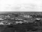 Utsikt från Herrhagens vattentorn på en bild tagen 1926. Kornigt original.