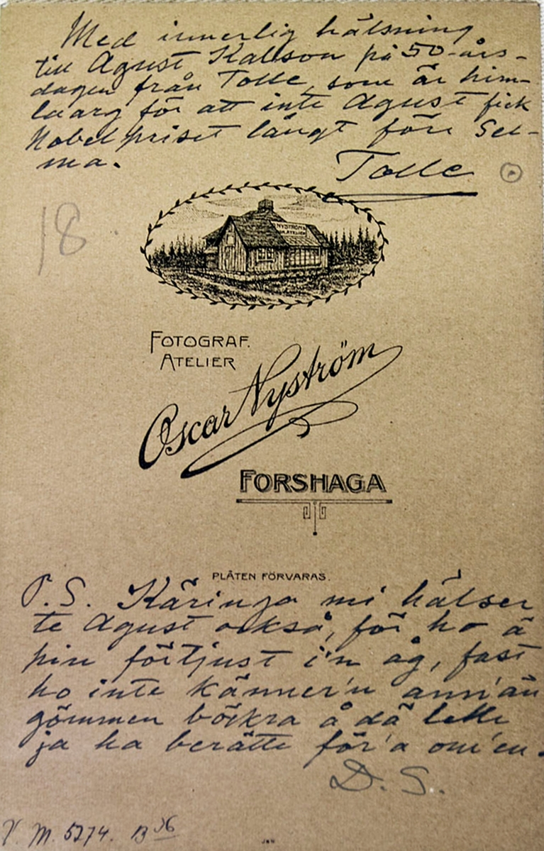 Emil Thorelius. Fotograf Oskar Nyström, Forshaga.