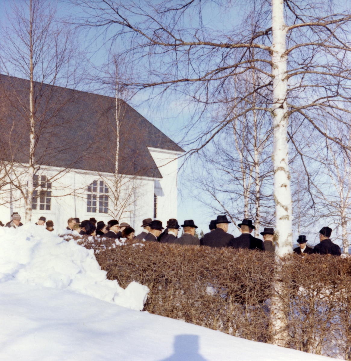 Nittaho-Jussis begravning i Nyskoga kyrka den 27 februari 1965 med komminister Sven Hector som officiant.