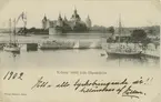 Kalmar Slott från Tullbron.
Dillbergs Bokhandel, Kalmar.
1902
Ett i allo lyckobringande år!!
Tillönskas af Ellen.