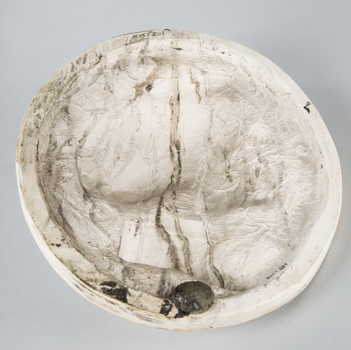 Oval plate. Relieff av F. Chopins hode i profil (venstre). Hvit gipsavstøpning.