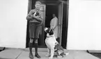 Pojke med hundvalp i famn.                     Tidsomfånget är 1900 - 1940