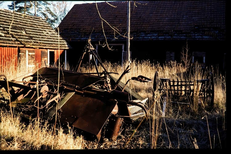 Holmska gården, Hov i Växjö, 1976. Inne på gården.