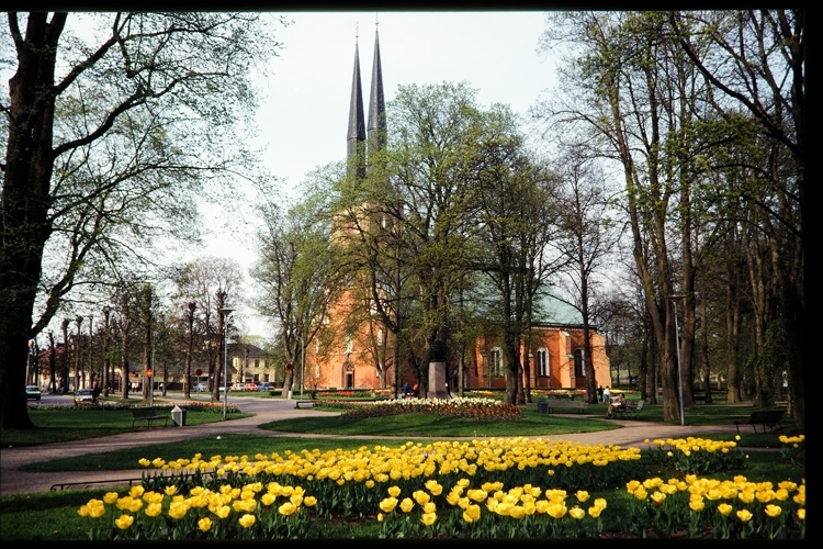 Växjö domkyrka och Linnéparken, 1970-tal.