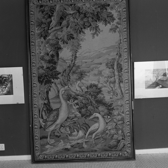 Gobeläng. M 21112. Smålands Museum samlingar. Hämtad från kv Nunnan, 1969.