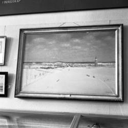 Växjö på 1200-talet, från söder. Oljemålning av Georg Lagers