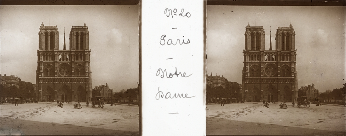 Stereobild av glas, Notre Dame.