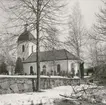 Blackstads kyrka. Foto från sydöstra sidan, taget efter avverkningen i mars 1969.