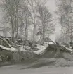 Blackstads kyrka. Foto från öster (från Hallingebergsvägen), taget efter avverkningen i mars 1969.