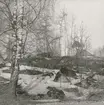 Blackstads kyrka. Foto från öster (från Hallingebergsvägen), taget efter avverkningen i mars 1969.