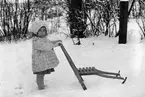 Sparkåkande flicka, Inez Margareta Johansson, dotter till Leander Johansson och Elin Persson.