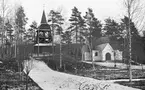 Hofors gravkapell och klockstapel omkring 1920.