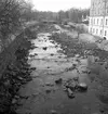 Vy från Gavleån till  Drottningbron och Valskvarn.          21 april 1952.