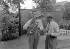Finländsk orkester på besök. 1 juli 1952.
Kortet taget i Vandrarhemmets trädgård.