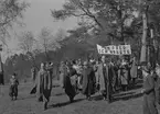 Första majdemonstration. Den 1 maj 1943