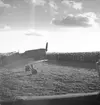 Flygdag vid Avans flygfält i november 1945. Planet är en Klemm 35.