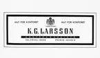 K.G Larsson. Örebro. Kontorsmaskiner.