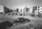 Den 10 maj 1958. Urbergsterrassen, Sörby. Kvarteret Hyvelbänken.