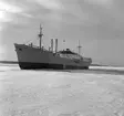 Den 27 januari 1954. Gävle Varv. Båten M/S Lombardia.