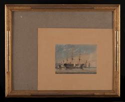 Amiral Nelsons VICTORY i Porthmouth hamn [Marinmotiv]