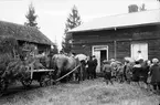 Vid uppvaktning av det blivande brudparet
restes i Gästrikland två stora granar på gården
dessa granar kallades KRYCKESTÅT

1930