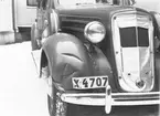 Erik Blomqvists bil, en Chevrolet Master 1935-1936, krockskadad. Reg.nummer X 4707.