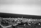 Flygbild över utställningen på Travbanan och Folkparken. 1946.