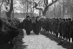 Landshövding Lübecks begravning i Heliga Trefaldighets Kyrka i Gävle. 19 februari 1941.