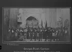 Georges Bizet: Carmen. Sigrid Eklöf-Trobäck sällskap. September 1910. Sigrid Eklöf-Trobäck startade opera -operettsällskapet. Georges Bizet. Född 1838, död 1875, fransk kompositör. Operan Carmen uruppfördes i Paris år 1875