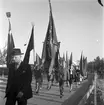 Arbetartåget.  Första maj-demonstration 1948. Arbetarbladet.