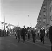 Arbetartåget.  Första maj-demonstration 1948. Arbetarbladet.