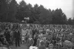 Statsrådet Nilsson talar i Stenebergsparken på Brynäs. Augusti 1948. Reportage för Arbetarbladet.