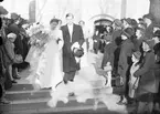 Ahlbom - Lidén, brudpar. Taget i Valbo kyrka. April 1939