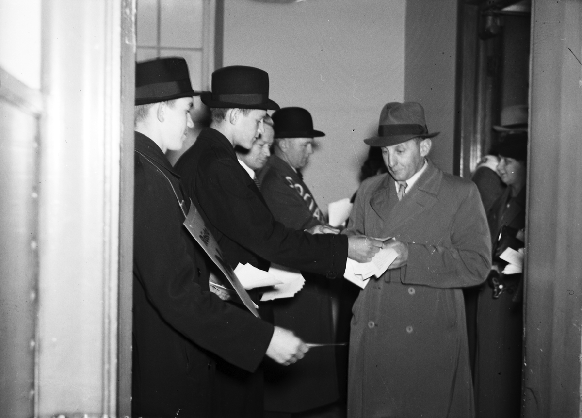 Reportage för Gefle Dagblad. Stadsfullmäktigeval 1938

