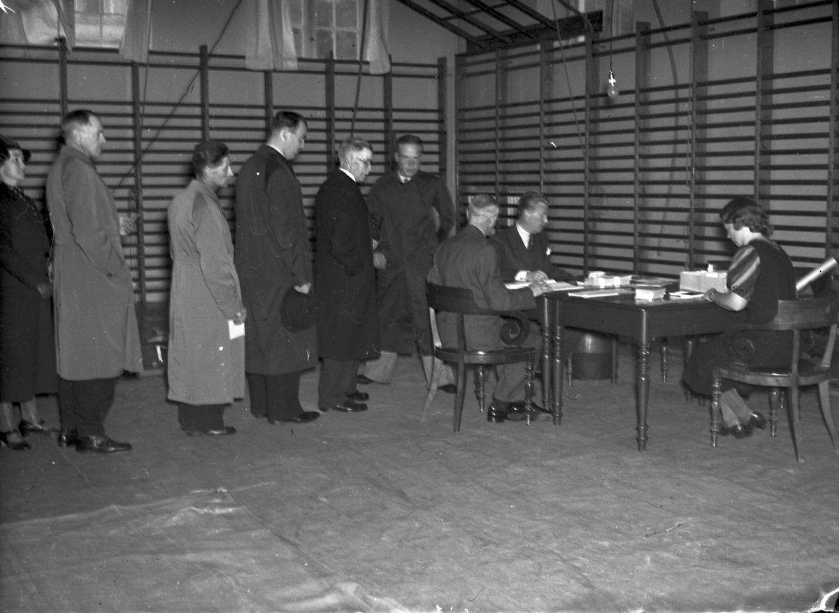 Reportage för Gefle Dagblad. Stadsfullmäktigeval 1938


