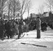 Skidtävlingar på Rödjningen. Målgång