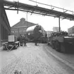 Cylinder anländer till fabriken på Sellbergs transport. Korsnäs AB. Den 12 januari 1961.