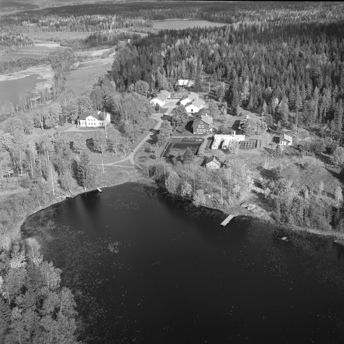 Kratte masugn från ovan. Skogsbrukskola. År 1956
