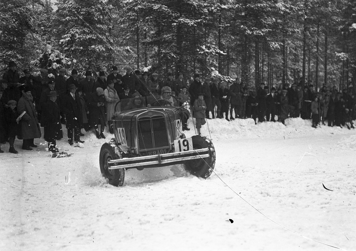 Danskägd Ford model A 1931 i tävling på Rämenloppet i Dalarna i början på 1930 talet.