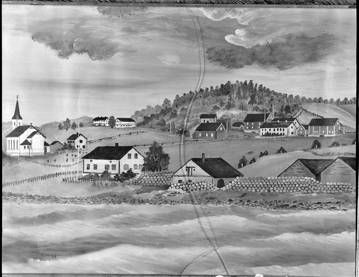 Maleri av Vanvikan sett fra sjøen ca. 1920