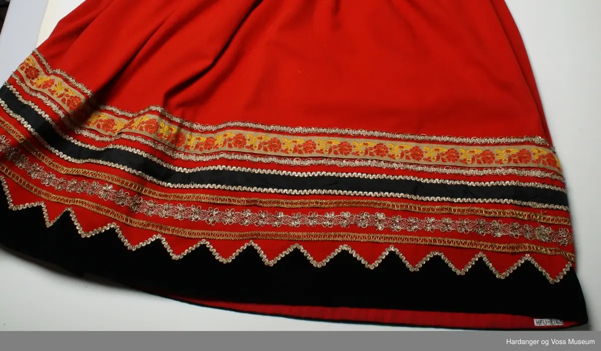 Form: Rukkestakk, rukker bak, 4 folder i kvar side, 4-6 cm djupe, slett framme
