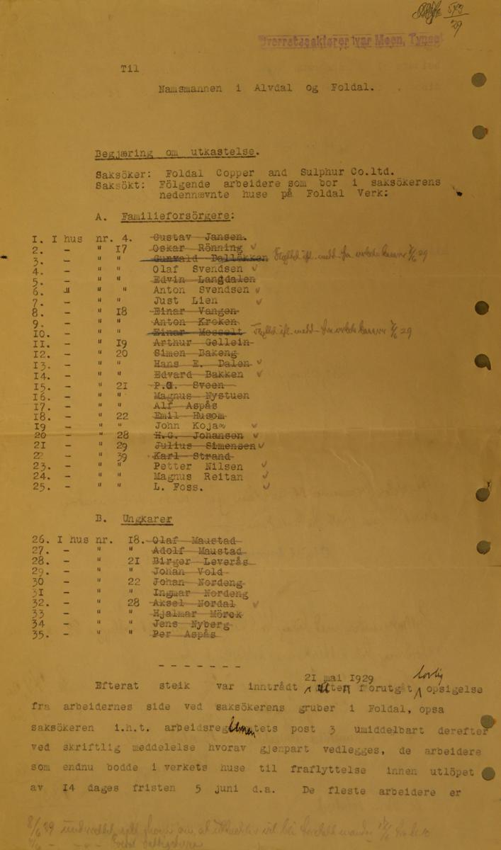 gammelt dokument folldal verk