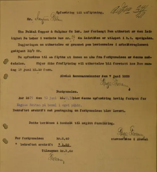 gammelt dokument folldal verk