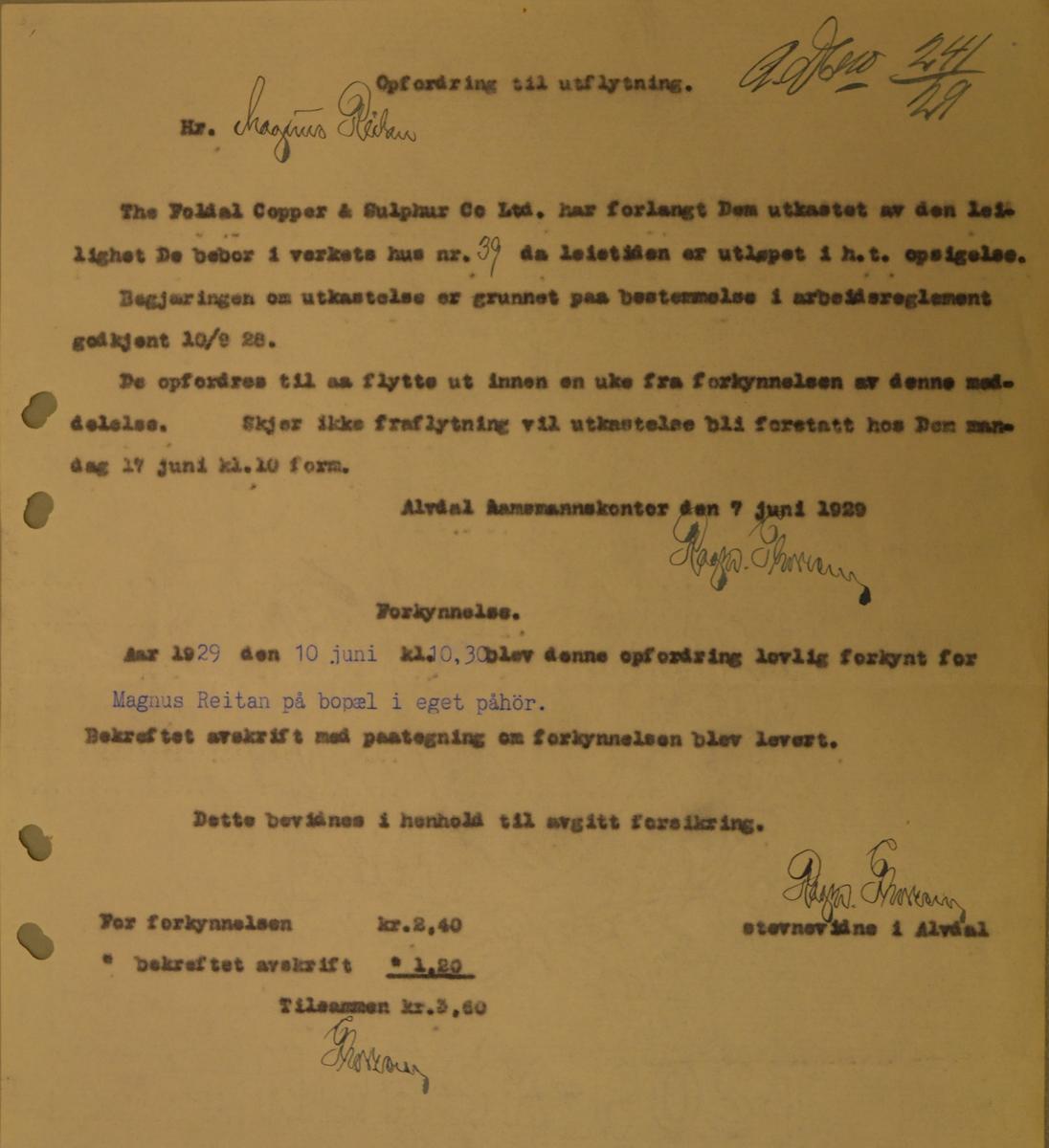 gammelt dokument folldal verk