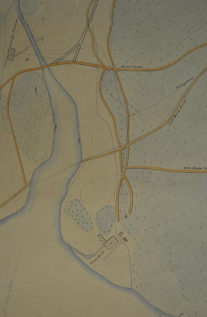 gammelt kart Folldal verk