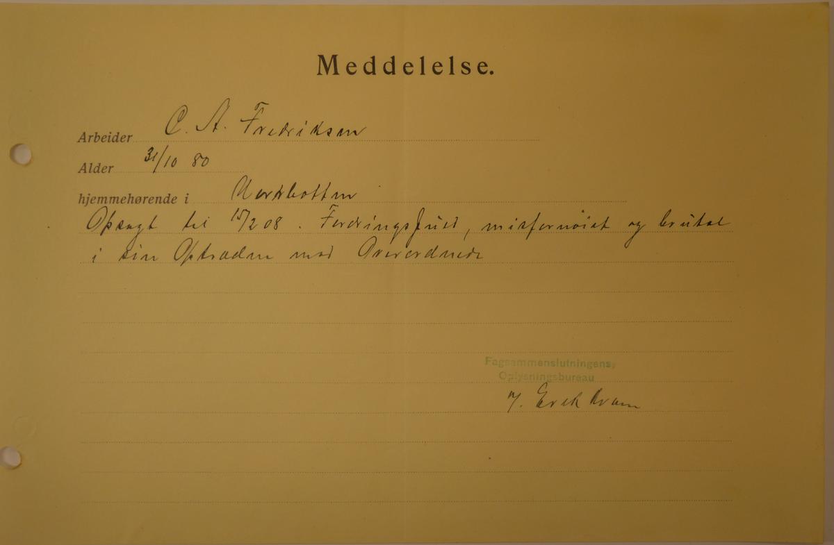 gammelt dokument folldal verk