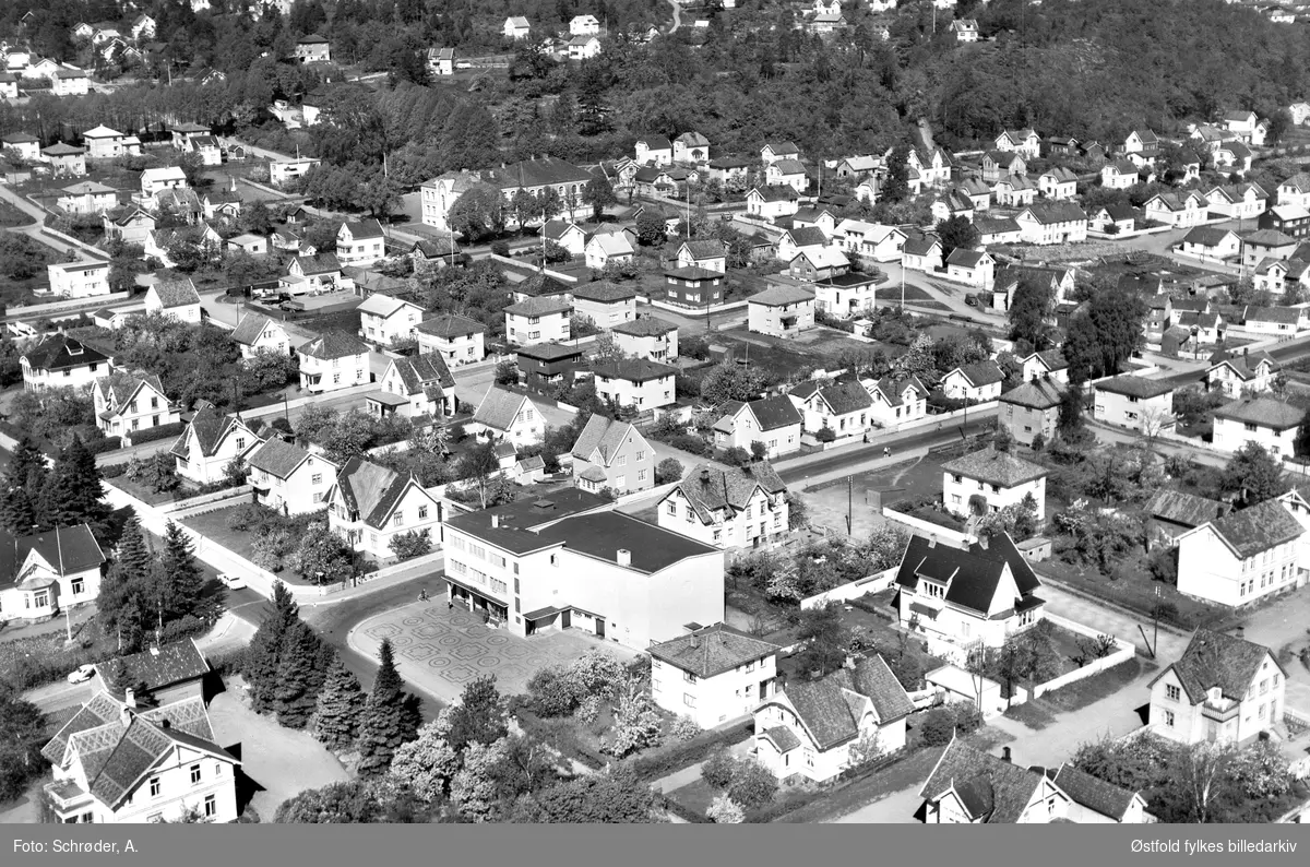 Skråfoto fra Gimle i Moss 1959.