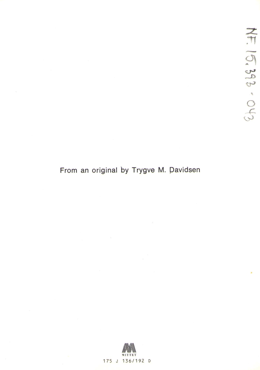 Julekort. Julehilsen. Vintermotiv.  Fru og herr julenisse risser to hjerter inn i et tre. Illustrert av Trygve M. Davidsen. Datert julen 1978.